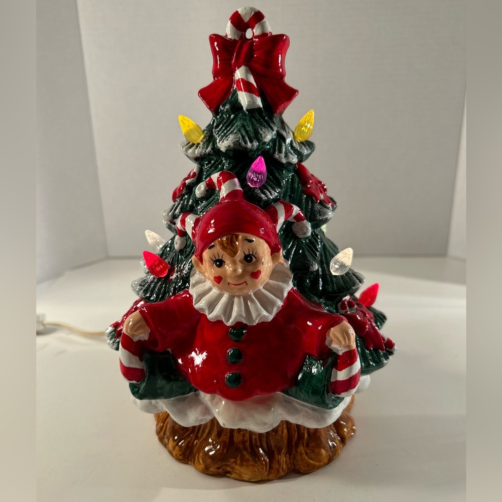 Vintage Christmas Jester On Tree Nite Lite